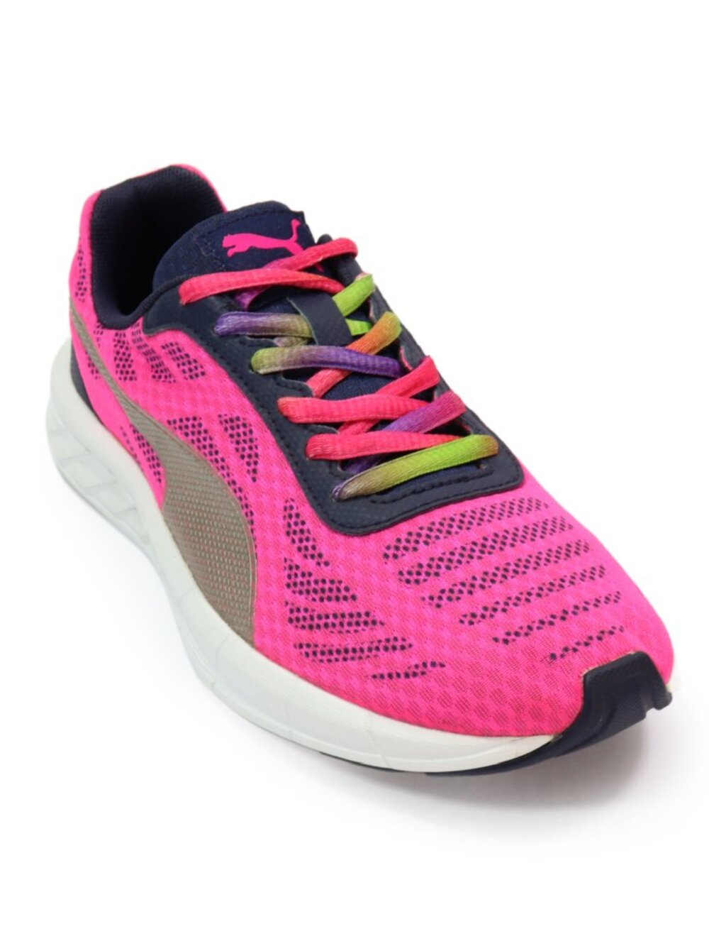 PUMA Women's Meteor JR Running Shoe Pink & Navy Lightweight Athletic Sneaker 5.5